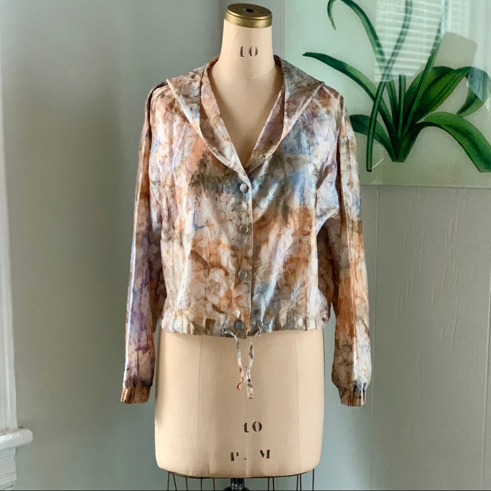 Vintage Cropped Hooded Lightweight Jacket